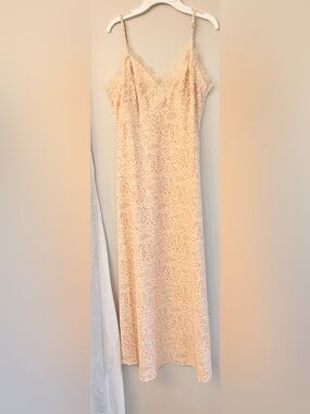 LOFT Blush Lace Maxi Slip Skirt